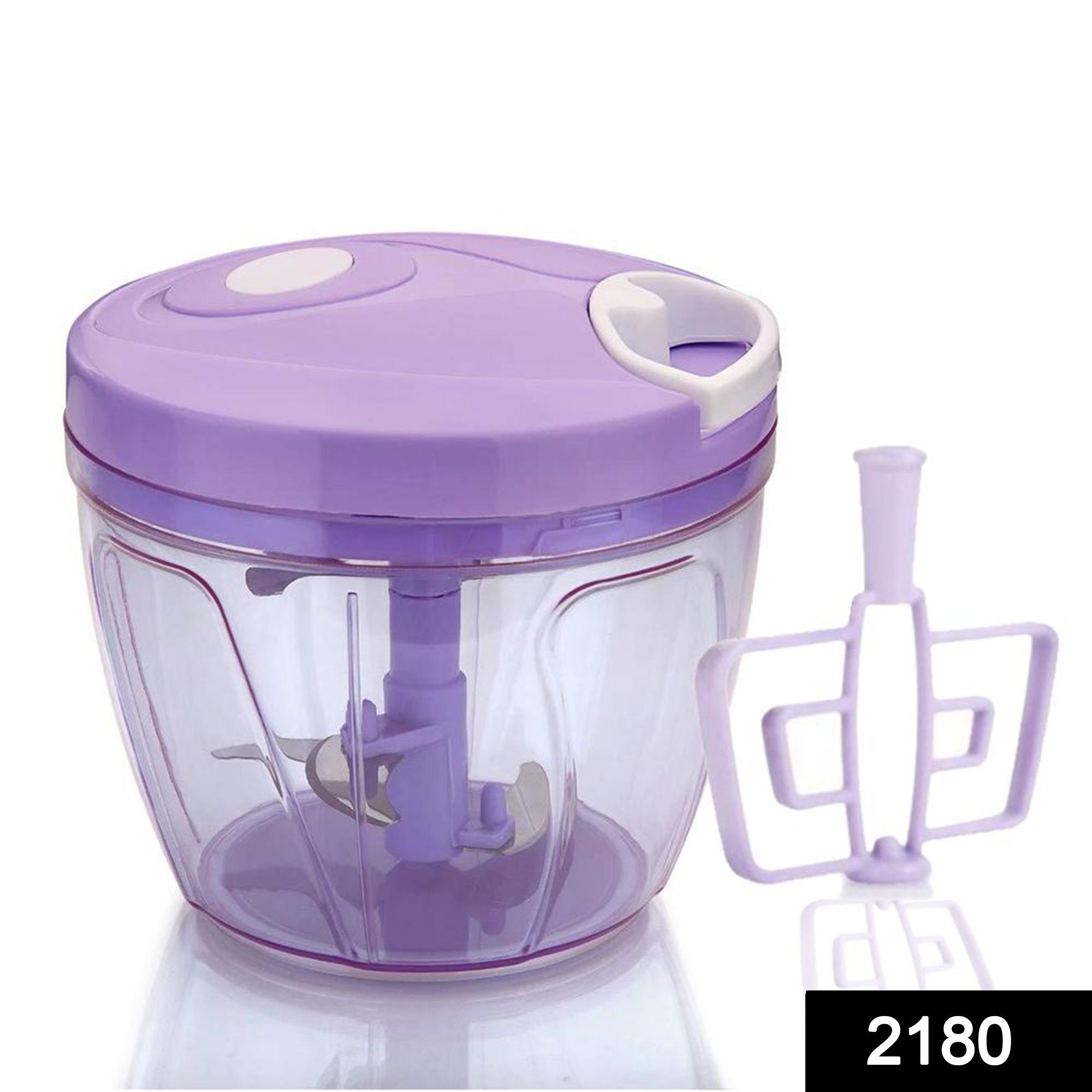 2180 Manual 2in1 Handy 1 Litre Plastic Dori Chopper, Cutter with SS Blades and Whisker Blade (1000 ml) - SkyShopy 2180 Manual 2in1 Handy 1 Litre Plastic Dori Chopper, Cutter with SS Blades and Whisker Blade (1000 ml) - SkyShopy